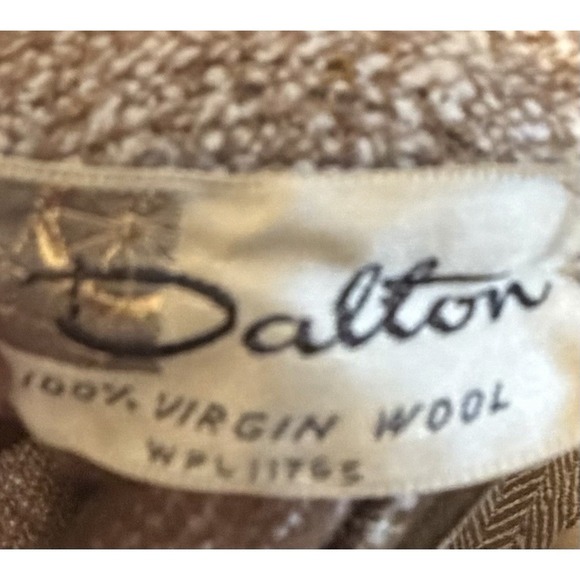 Vintage Dalton Quiet Luxury Maxi Dress Womens Size 10 Tan Herringbone Fringe 70s - Picture 3 of 15